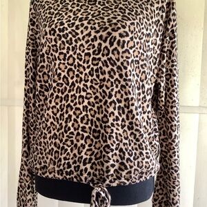 Kenzo Leopard Print Sweatshirt - Black and Tan